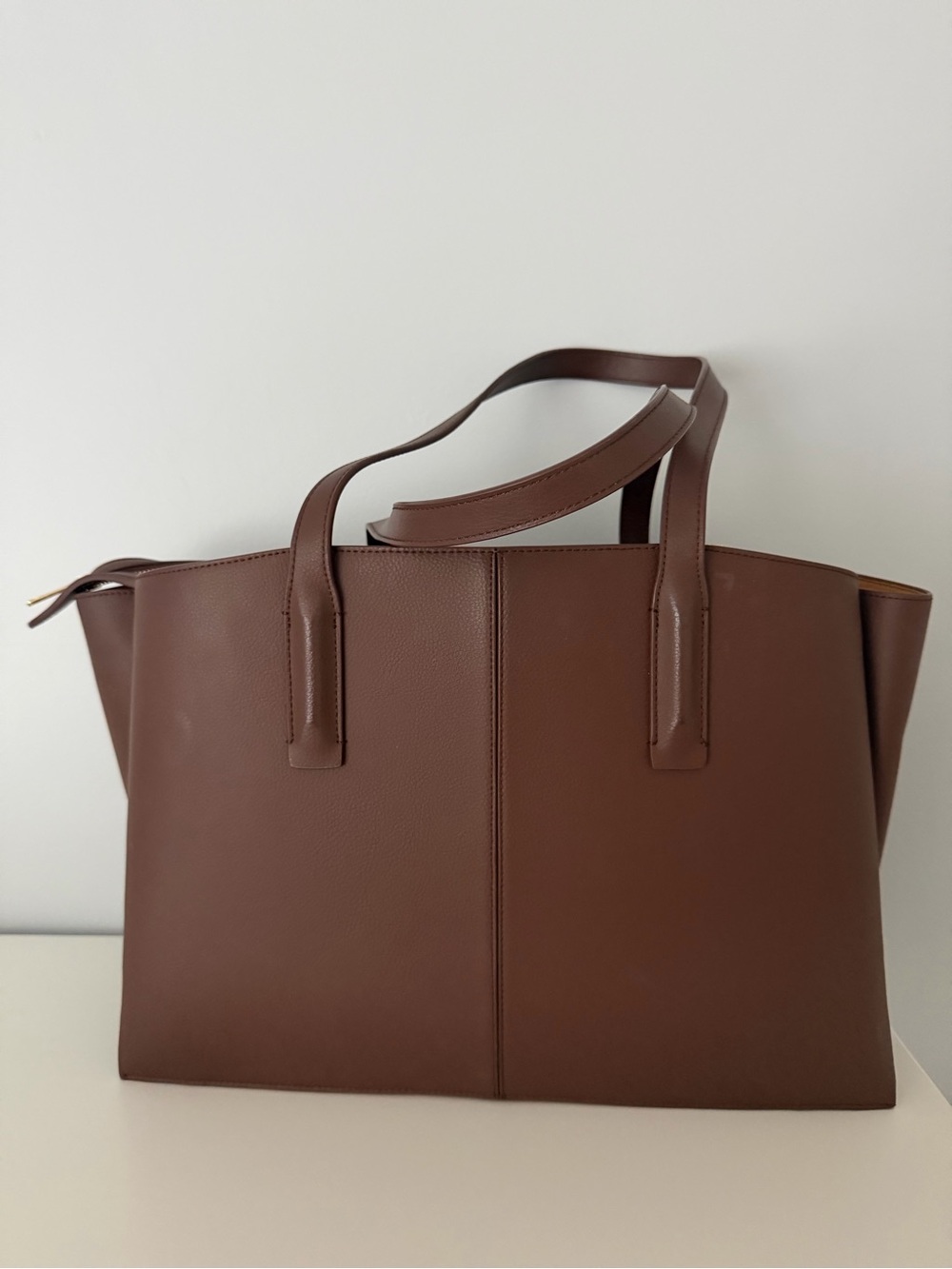 Structured Brown Laptop Tote - Women's Work Bag - Picture 3 of 5